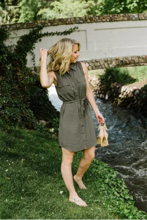 Tie Front Utility Dress