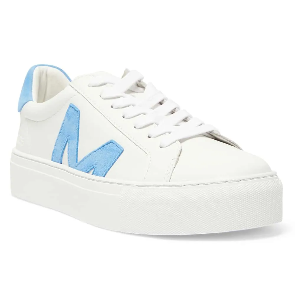 Trio Sneaker in White And Blue Leather