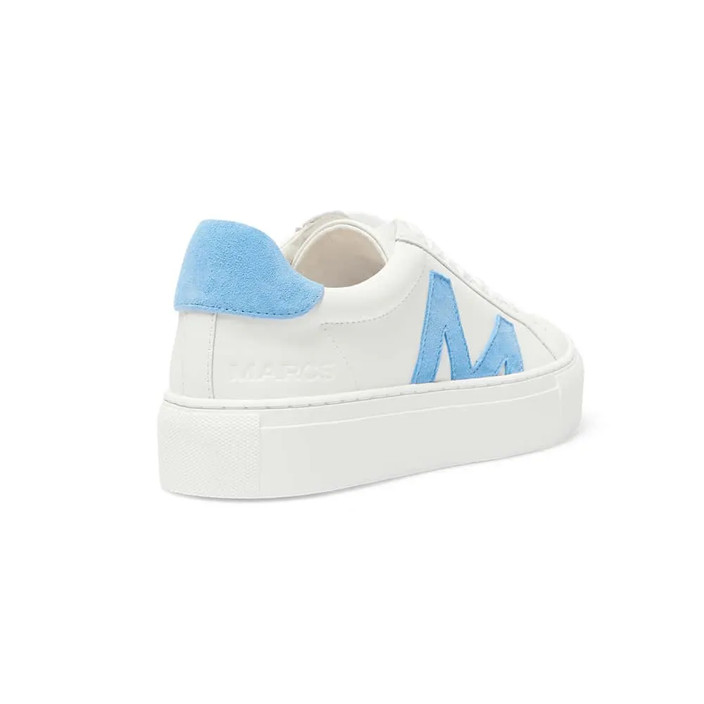 Trio Sneaker in White And Blue Leather