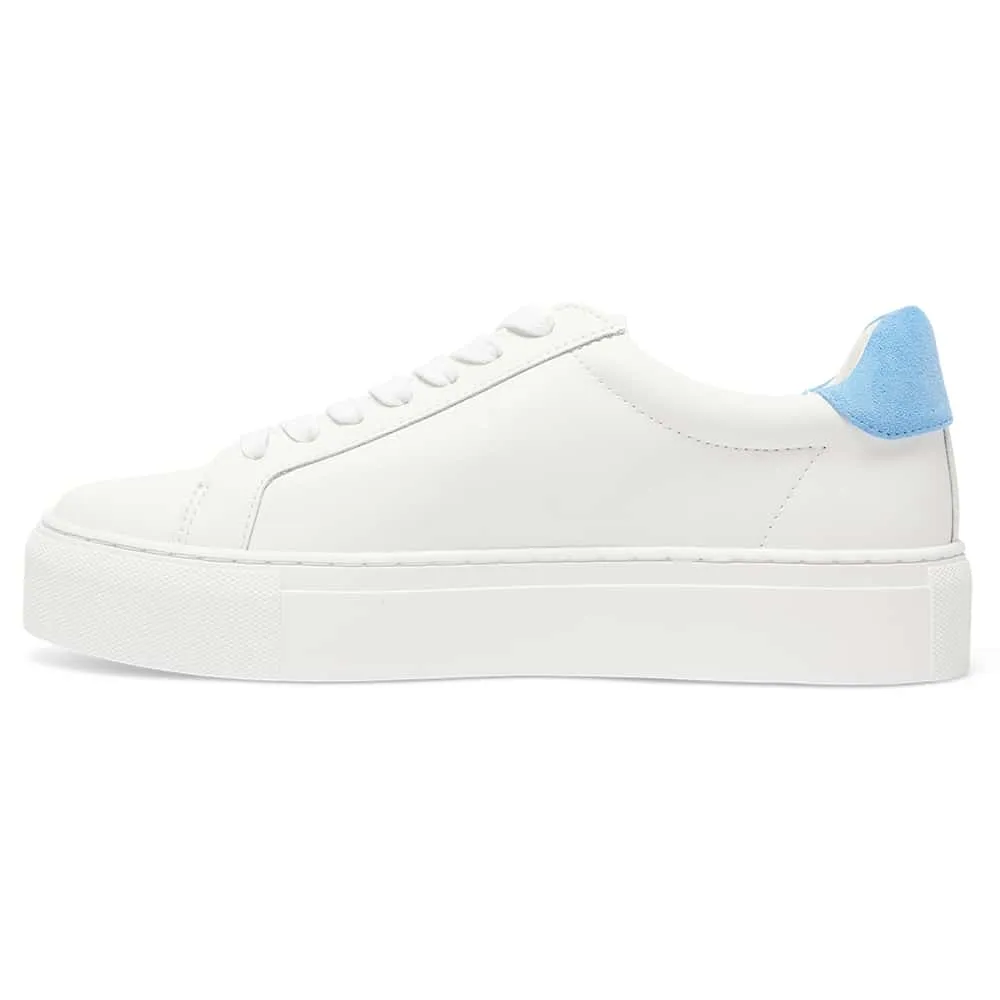 Trio Sneaker in White And Blue Leather