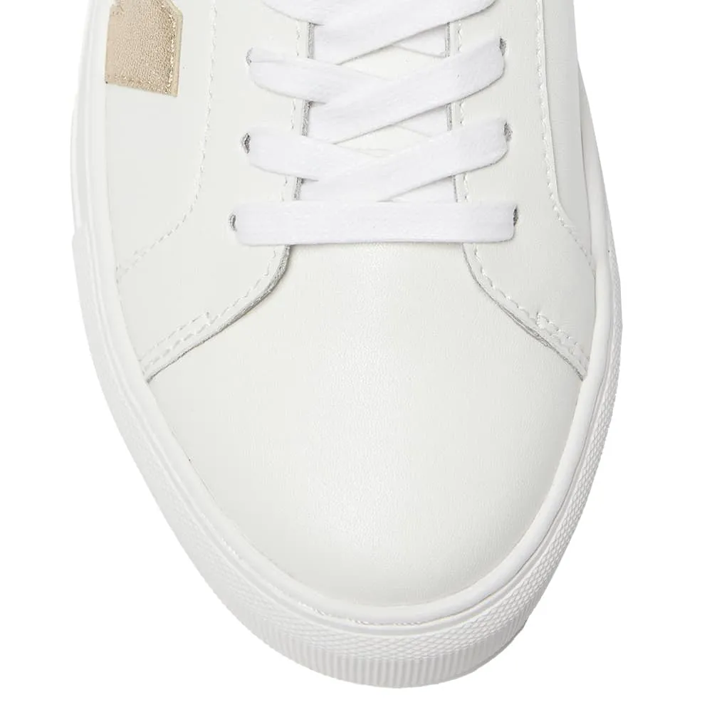 Trio Sneaker in White And Gold Leather