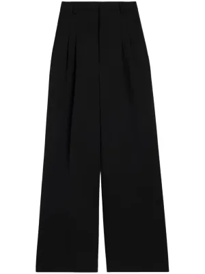 twill wide-leg trousers