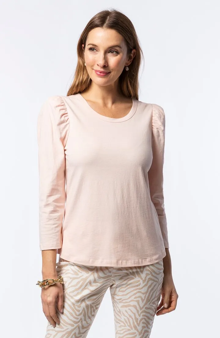 Tyler Boe Kristy Puff Sleeve Tee Rose Petal